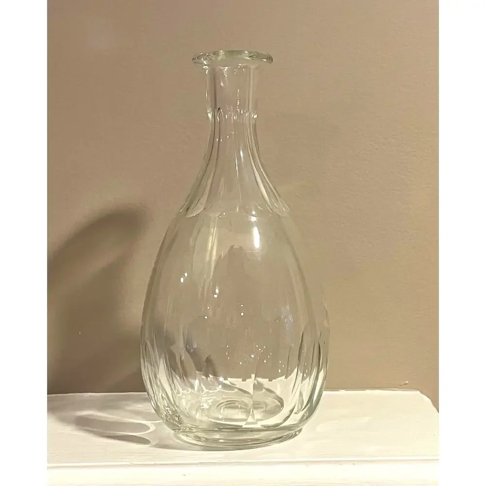 Vintage Clear Glass Vase / Decanter, Art Deco, Regency, Home Bar